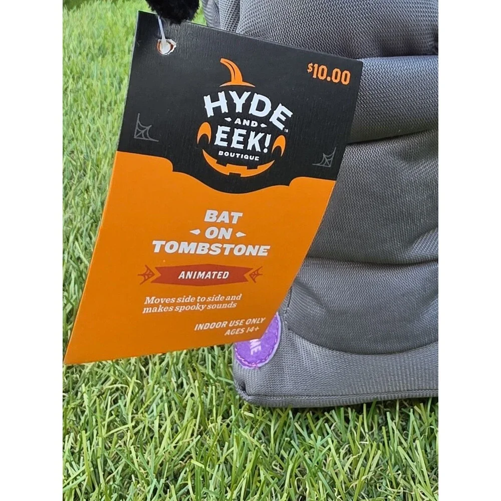 Hyde & Eek!Halloween Animated Sound Bat On Tombstone Stuffed Tabletop Decoration